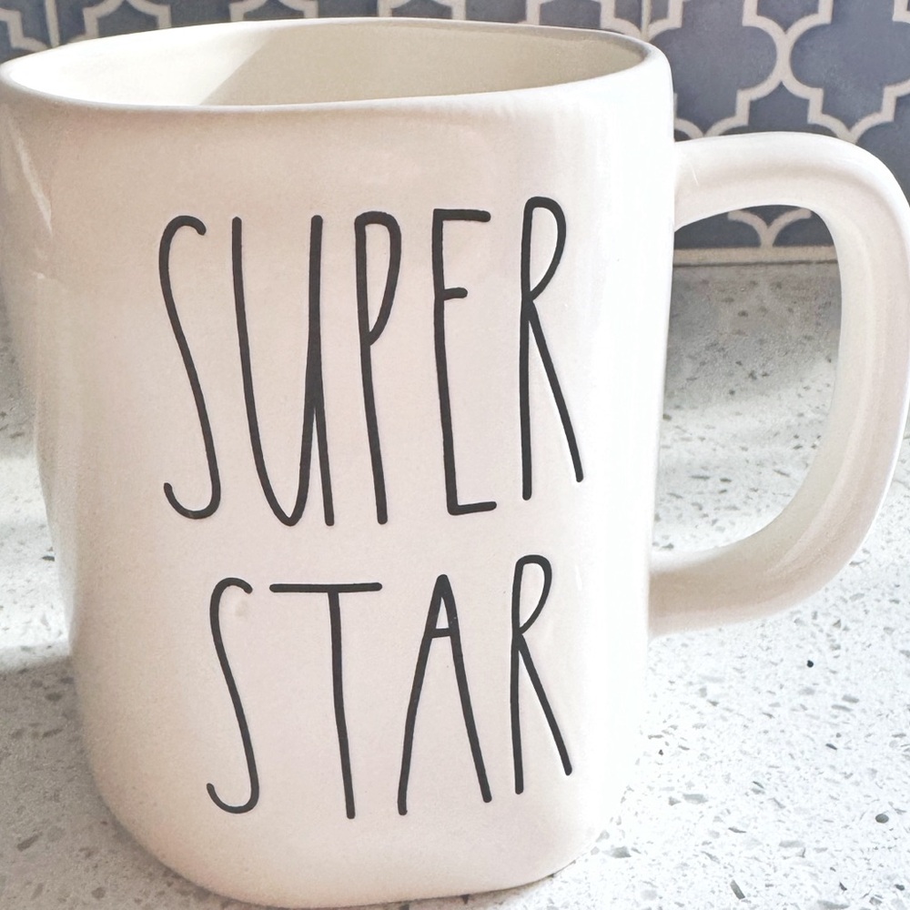 Rae Dunn Coffee Mug One Size Large Handle Super Star White Minimalist - Picture 2 of 7